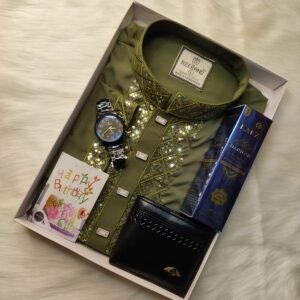 প্রিমিয়াম সিকুয়েন্স চায়না স্টিজ কাপড় পান্জাবি কম্বো সেট 1522